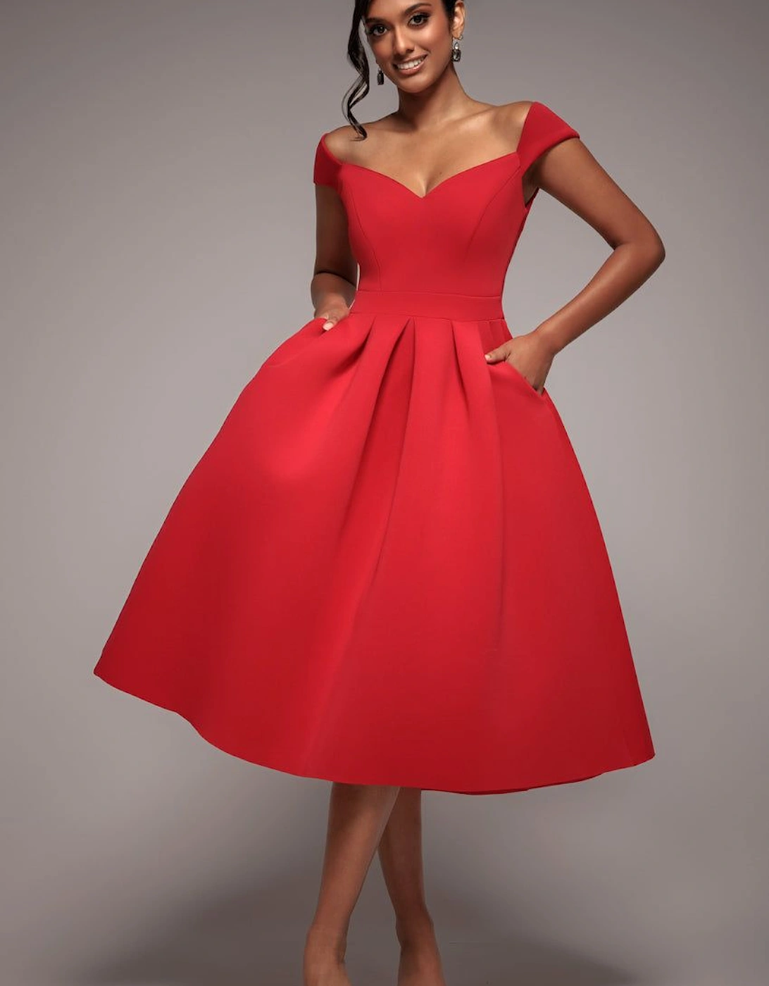Scuba Foam Skater Midi Dress, 2 of 1