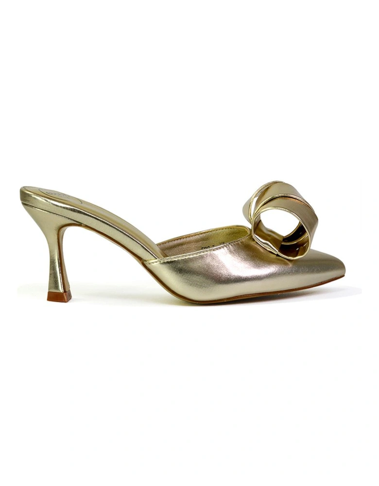 'Keri' Pointed Mid Stiletto Heel Court Shoe Mules