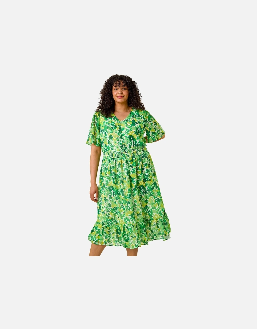 Curve Stretch Floral Midi Dress, 2 of 1