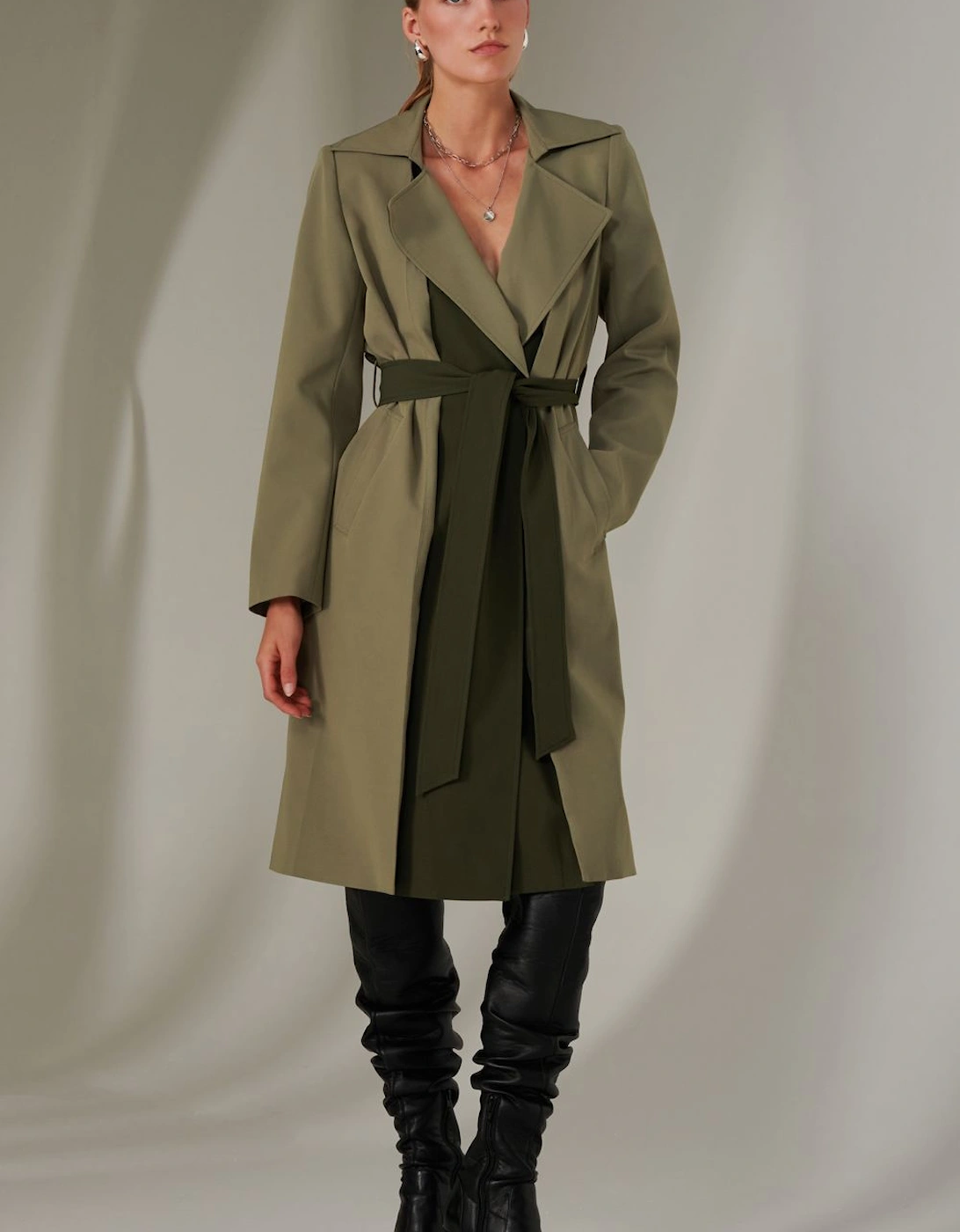 Two Tone Contrast Trench Coat, 2 of 1