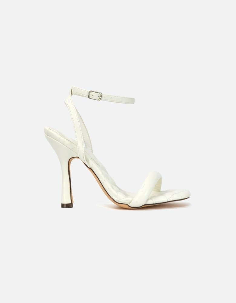'Ryna' Quilted Insole Barely There Strappy Stiletto Square Toe High Heels