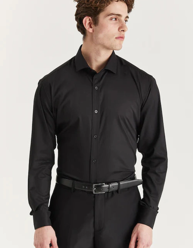 Oliver Cutaway Collar Shirt - Black