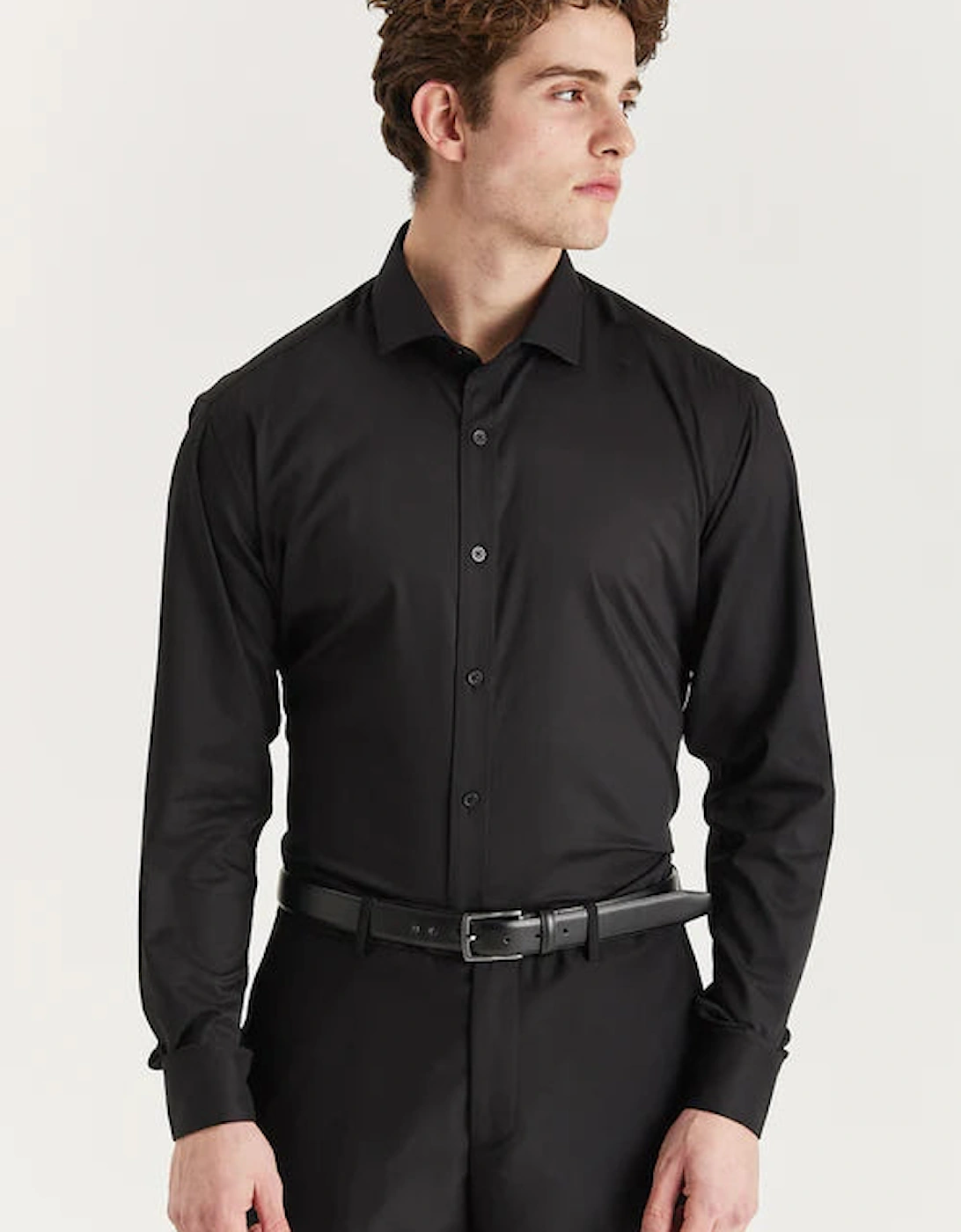 Oliver Cutaway Collar Shirt - Black, 4 of 3