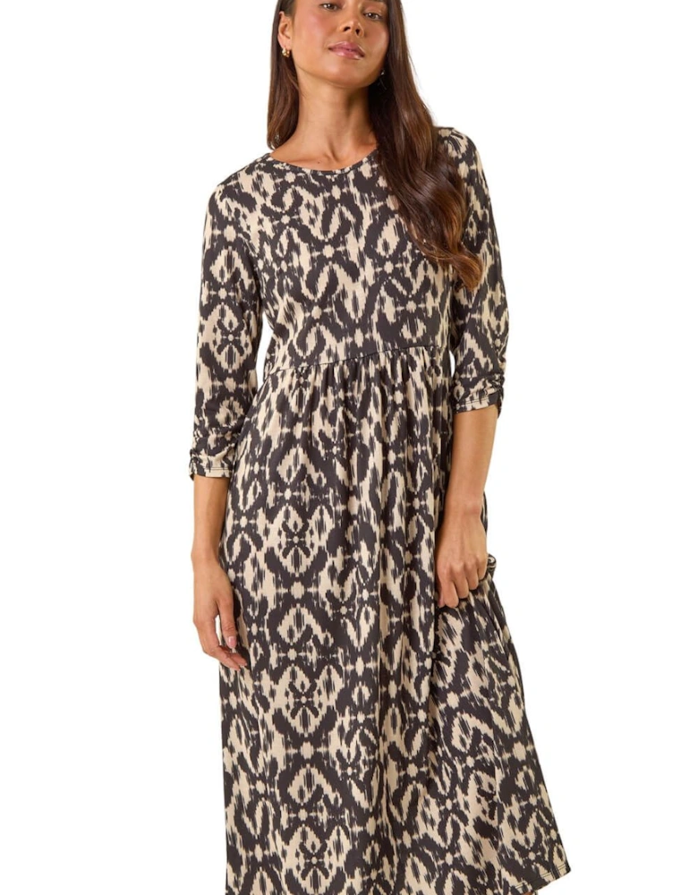 Petite Aztec Pocket Midi Dress