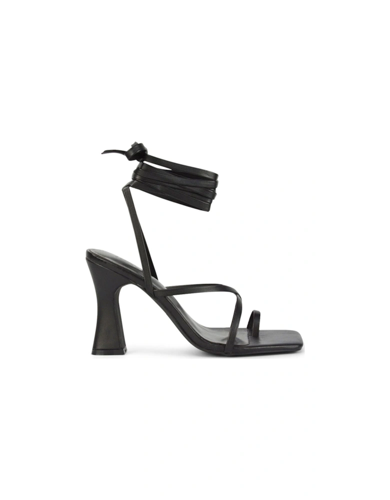 'Dylan' Square Toe Lace up Strappy Block High Heel Sandals