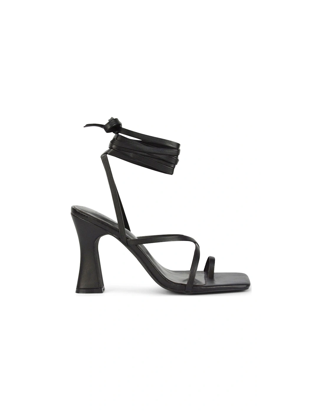 'Dylan' Square Toe Lace up Strappy Block High Heel Sandals, 2 of 1