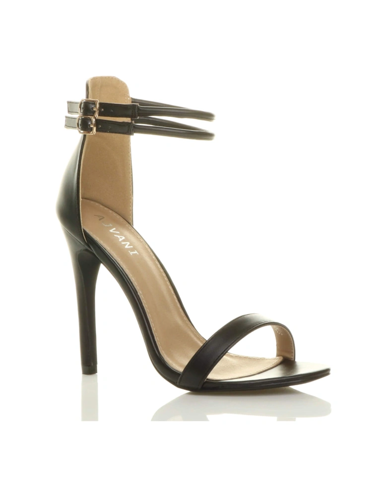 High  Heel Barely There Faux Leather Heeled Sandals