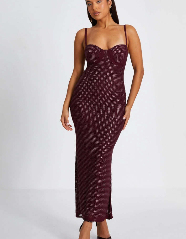 Red Petite Embellished Maxi Dress
