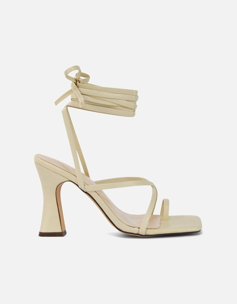 'Dylan' Square Toe Lace up Strappy Block High Heel Sandals