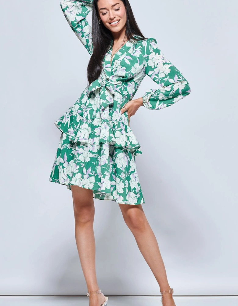 Casey Long Sleeve Tie Front Dress