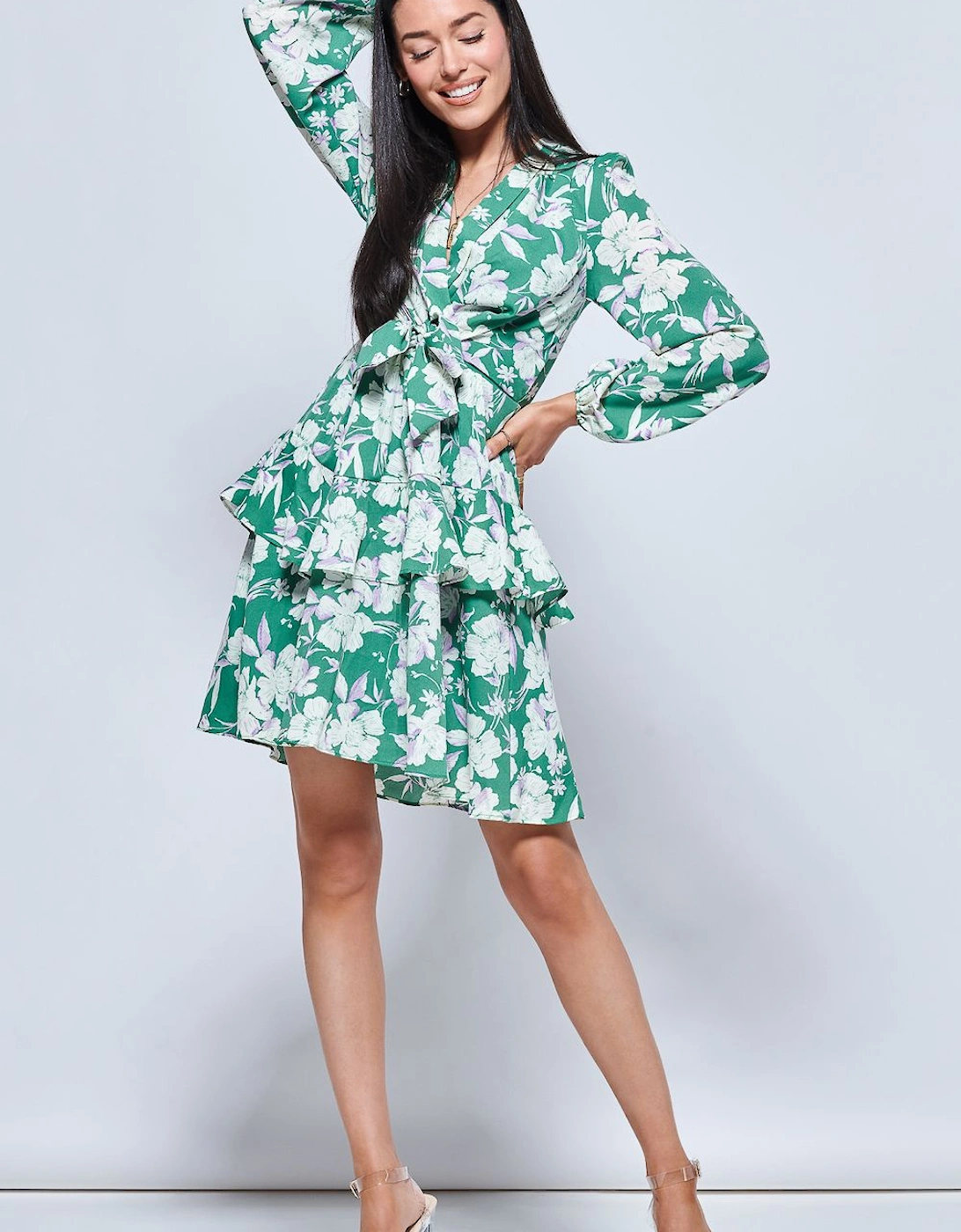 Casey Long Sleeve Tie Front Dress, 2 of 1