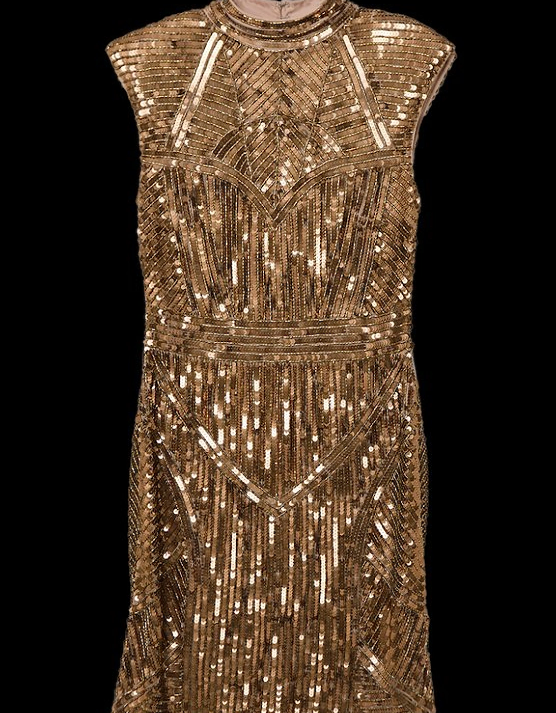 Premium Embellished Sequin And Beaded Strong Shoulder Mini Dress