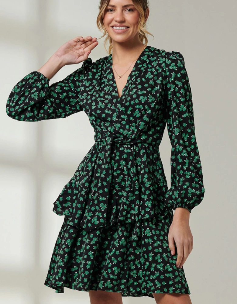 Casey Long Sleeve Tie Front Dress