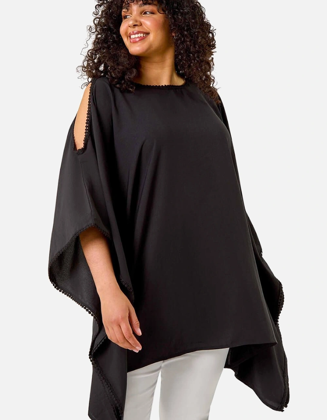 Curve Bobble Trim Hanky Hem Top, 2 of 1