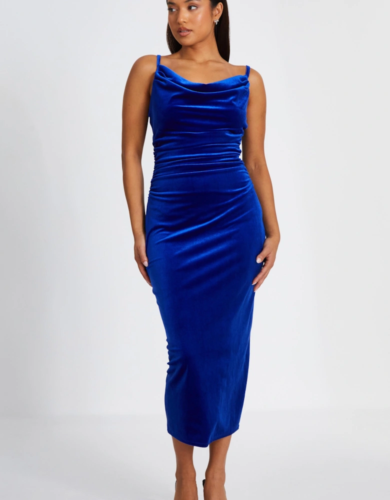 Royal Petite Velvet Midaxi Dress