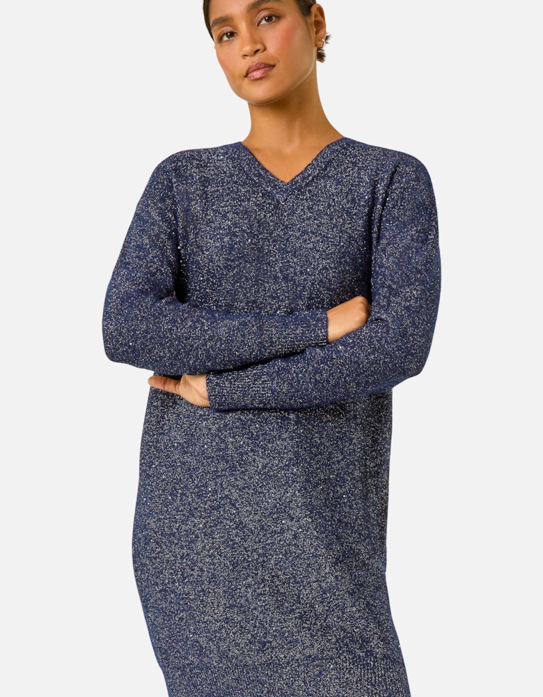 Sequin Detail Stretch Jumper Dress