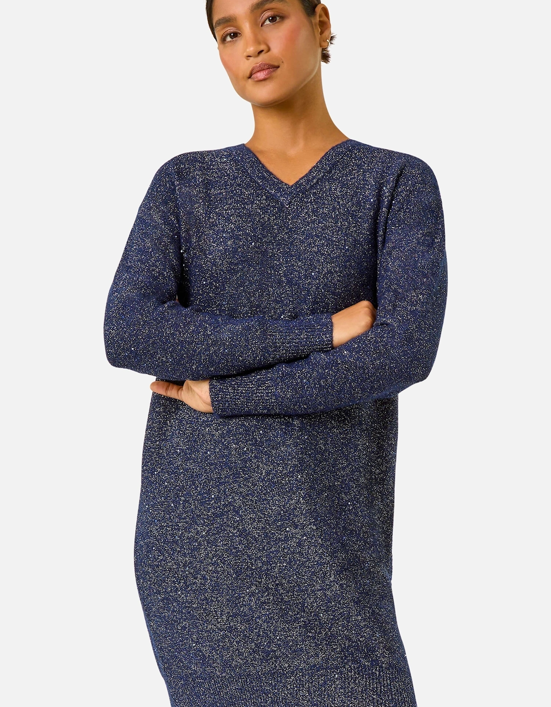 Sequin Detail Stretch Jumper Dress, 2 of 1