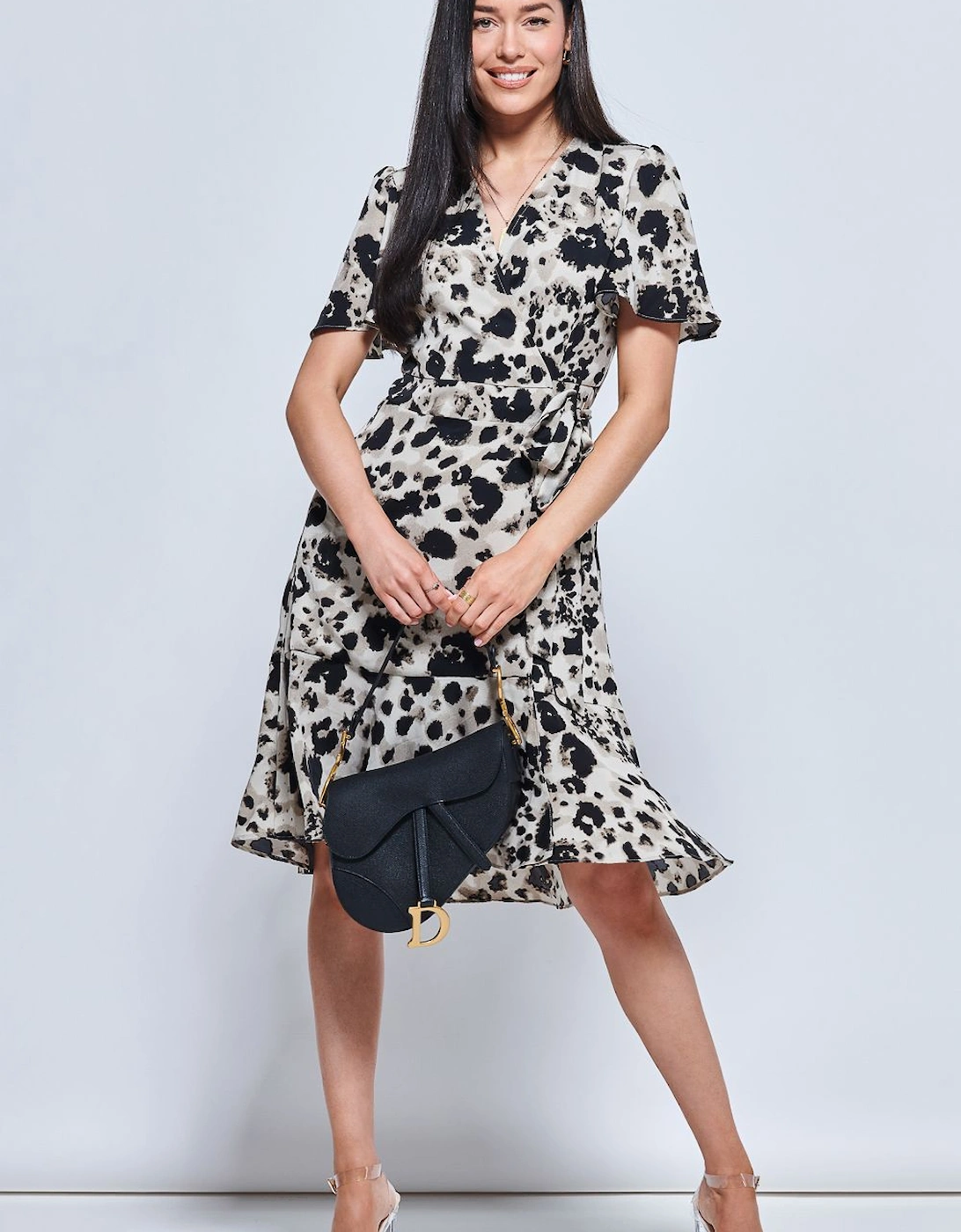 Loretta Wrap Tie Waist Skater Dress, 2 of 1