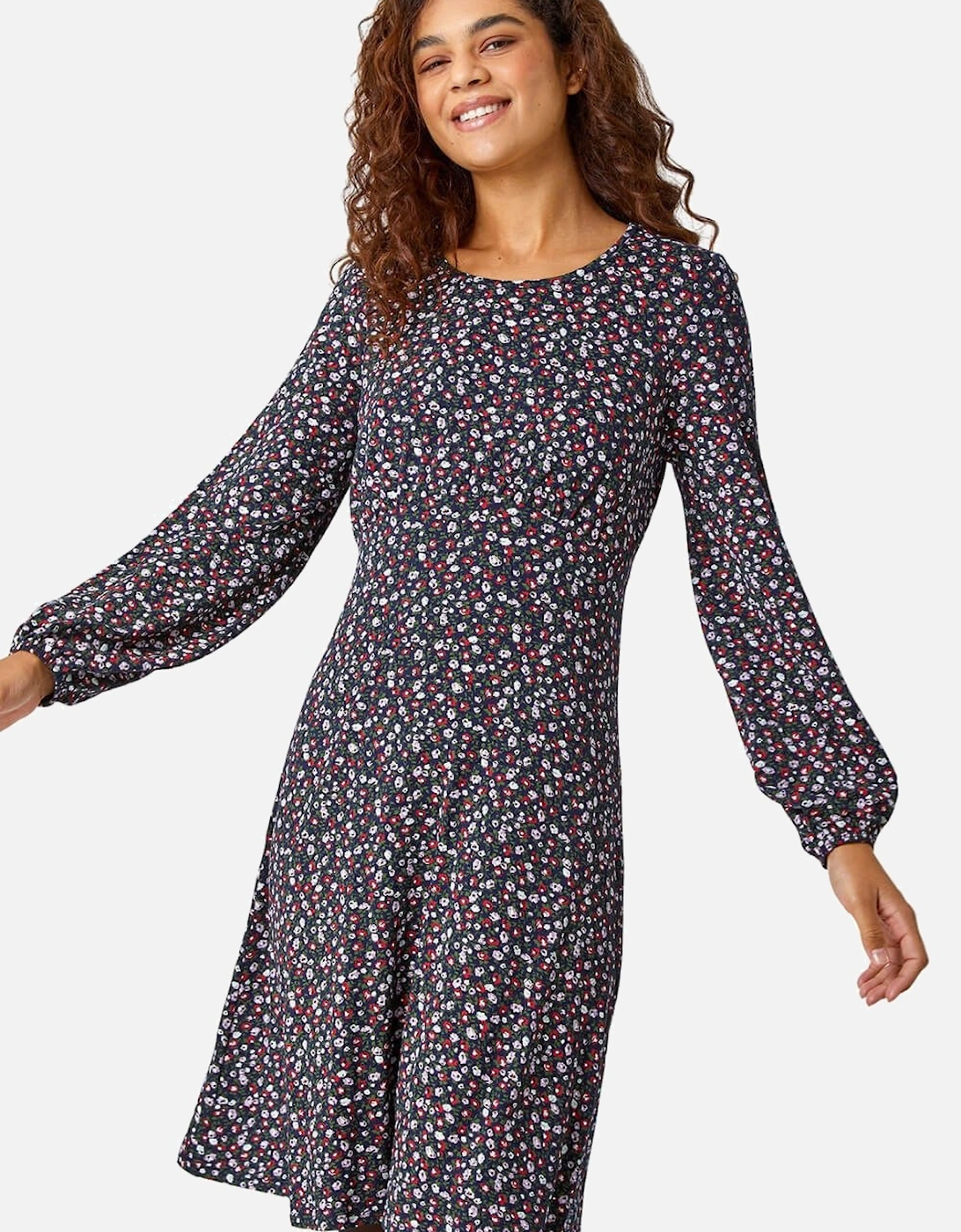 Ditsy Floral Print Stretch Dress, 2 of 1
