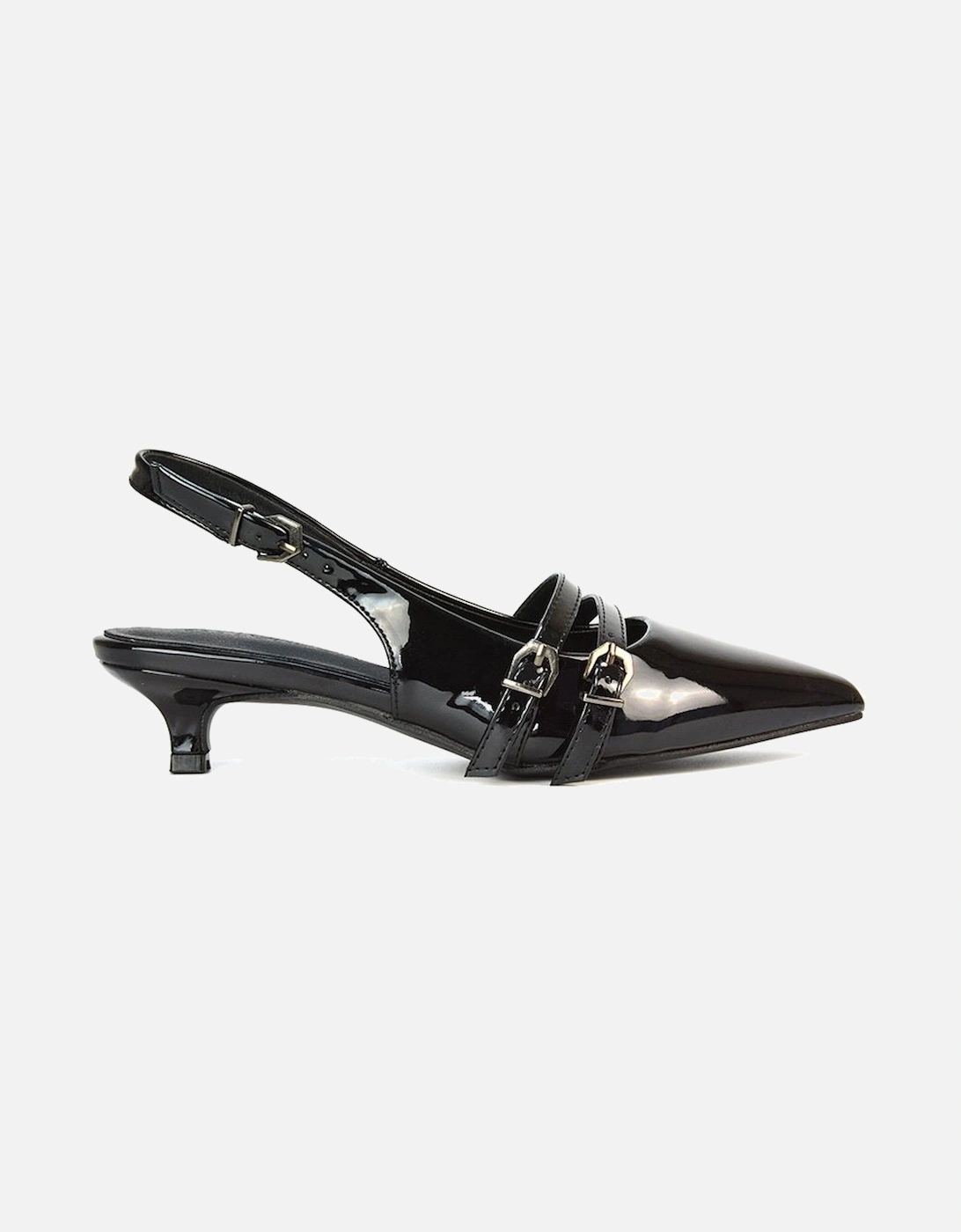 'Cassie' Slingback Low Kitten Heel Courts with Point Toe, 2 of 1