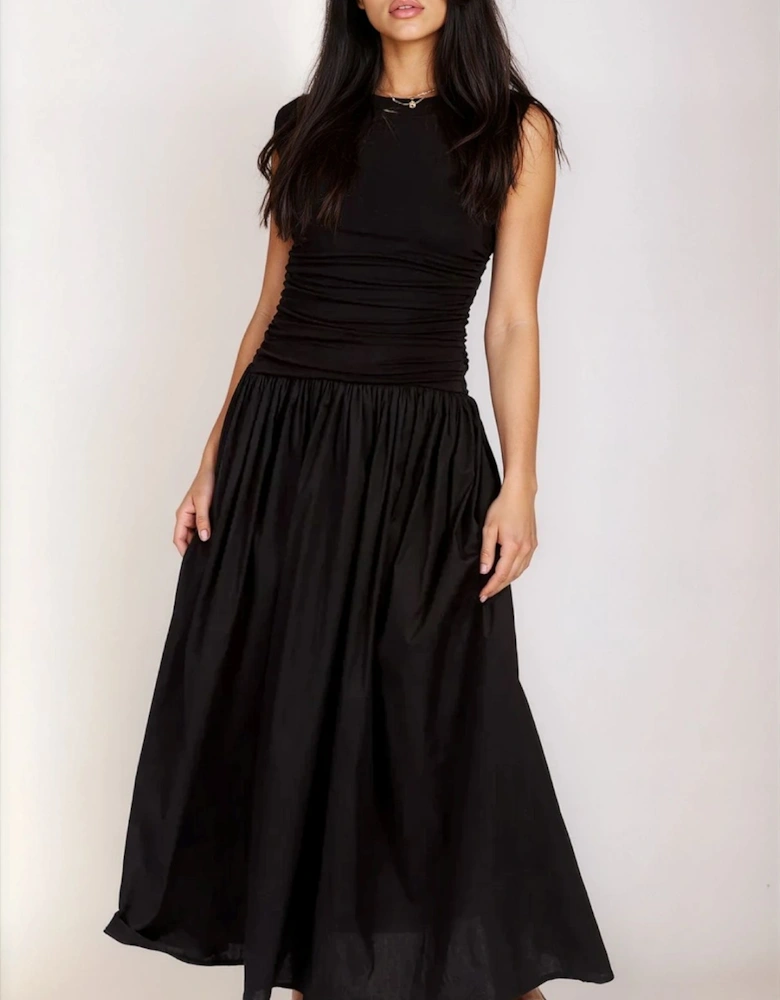 Black Cotton Maxi Dress
