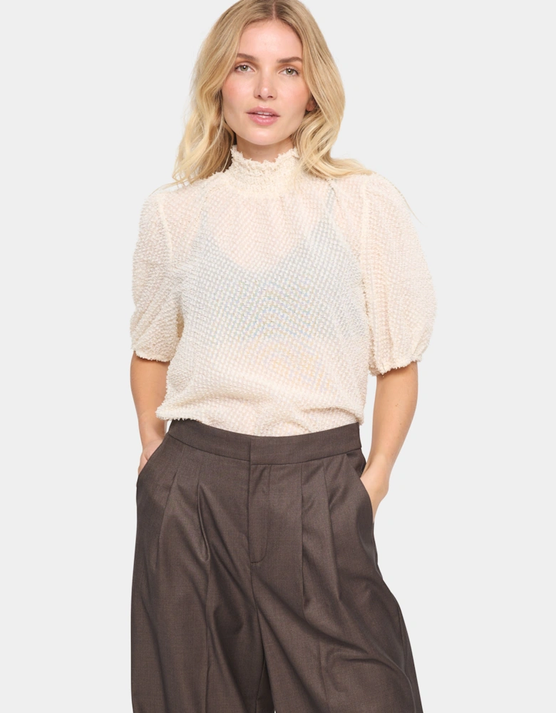 HelmaSZ Blouse Smock Neck Casual Fit-
