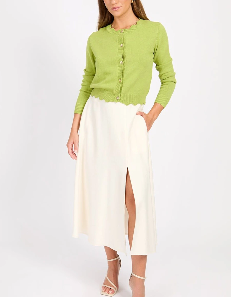 Cream Linen Midaxi Skirt