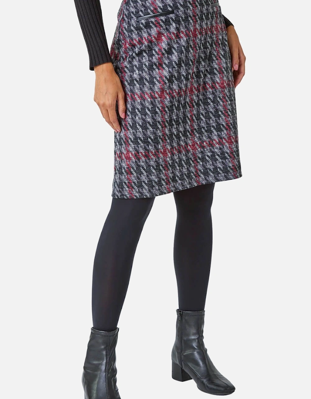 Houndstooth Stretch Pencil Skirt, 2 of 1