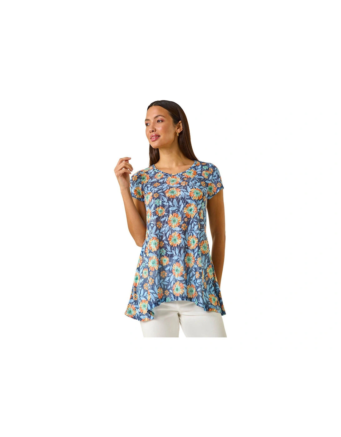 Floral Burnout Print Tunic Top, 2 of 1