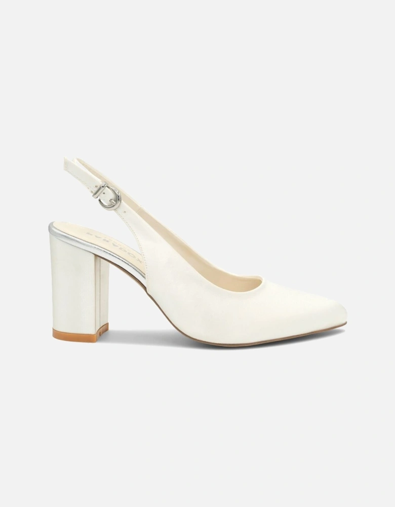 Dyebale Satin 'Alston' High Block Heel Sling Back