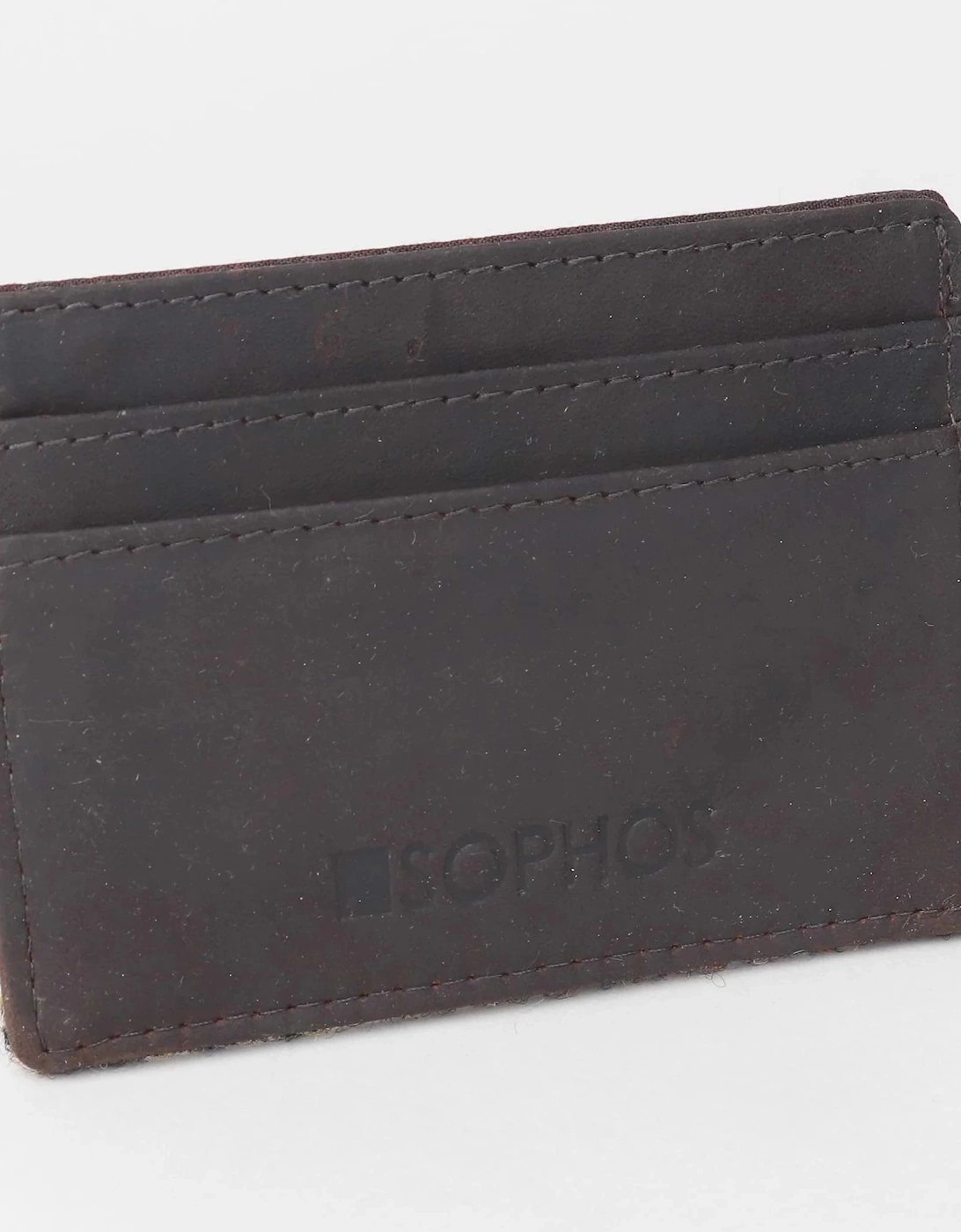 Harris Tweed & Leather Card Holder Wallet - Brown