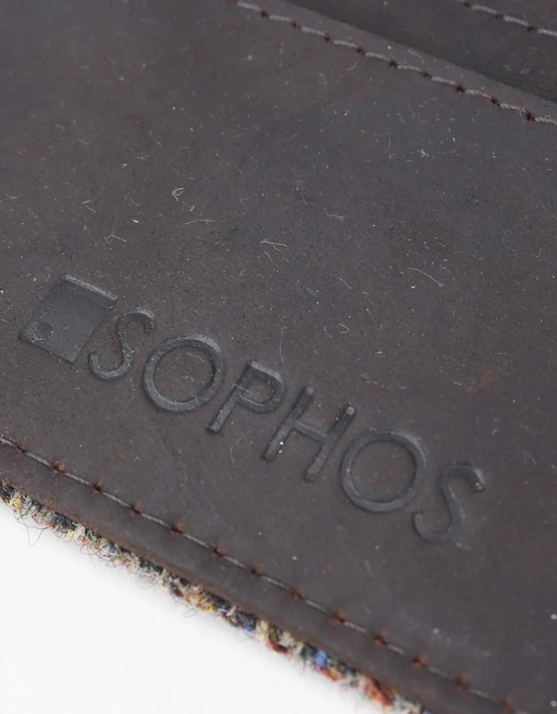 Harris Tweed & Leather Card Holder Wallet - Brown