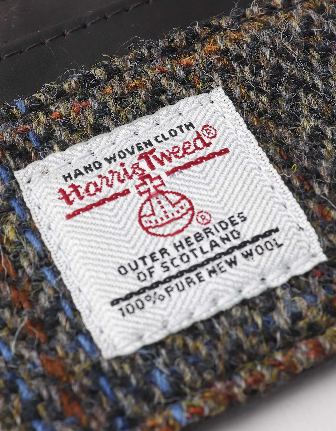 Harris Tweed & Leather Card Holder Wallet - Brown