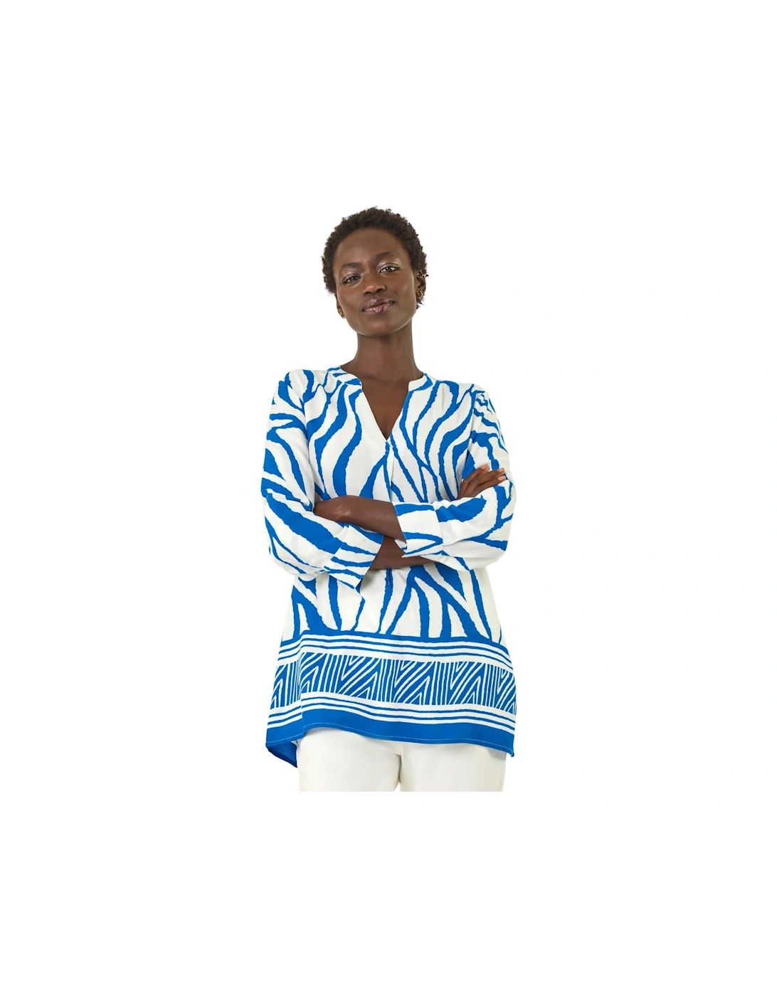 Abstract Print Border Pleat Top, 2 of 1