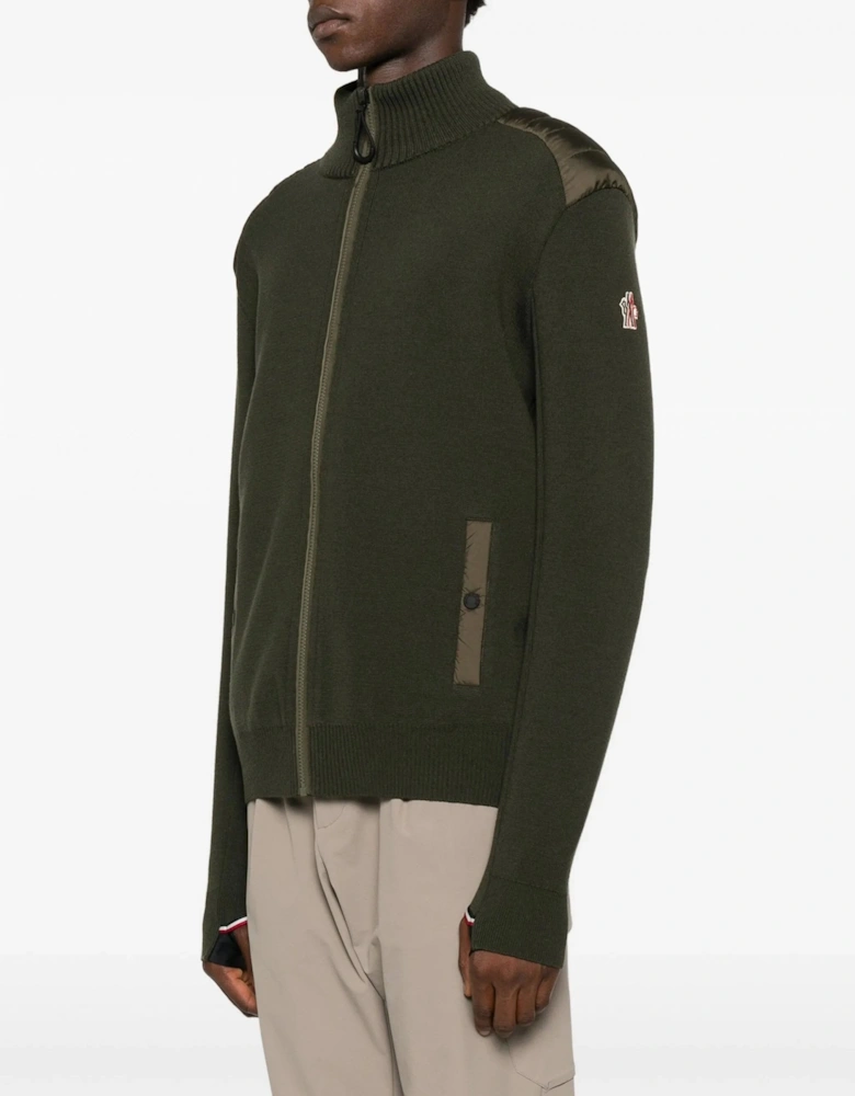 Zip Through Cardigan Green