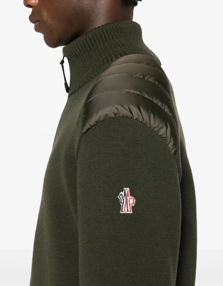 Zip Through Cardigan Green