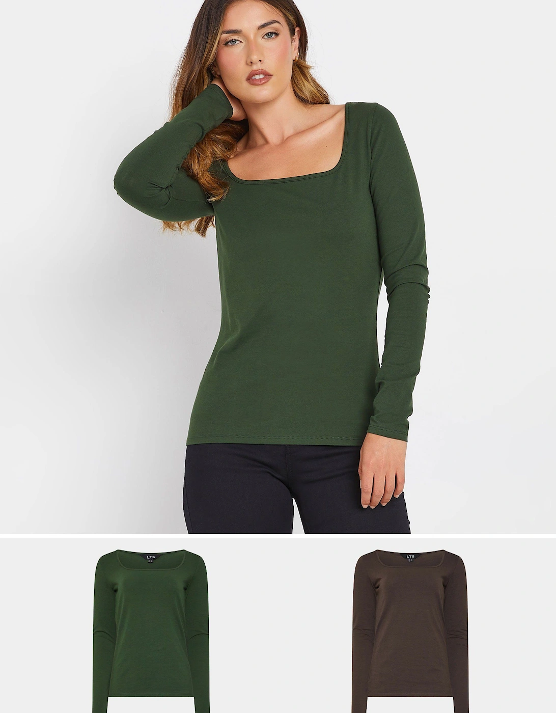 Tall 2 Pack Long Sleeved Tops, 2 of 1