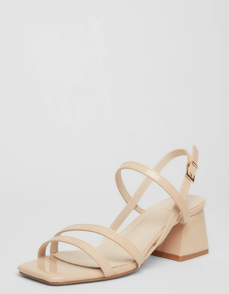 Nude Sling Back Heeled Sandals
