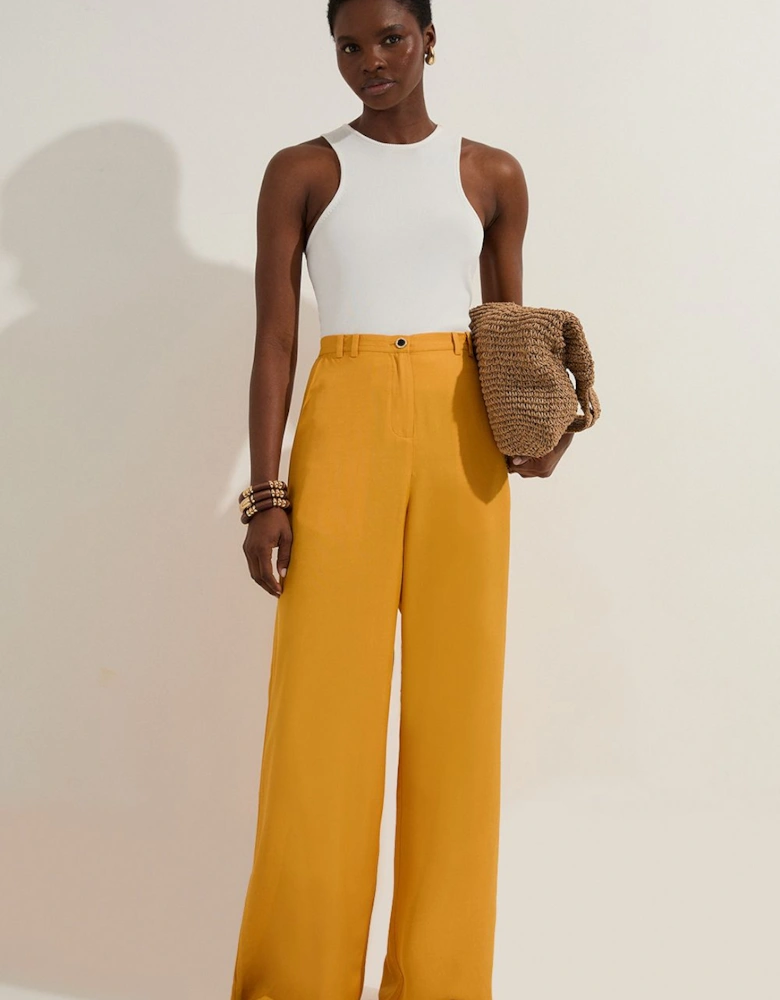 Tall Premium Viscose Linen Woven Straight Leg Trouser