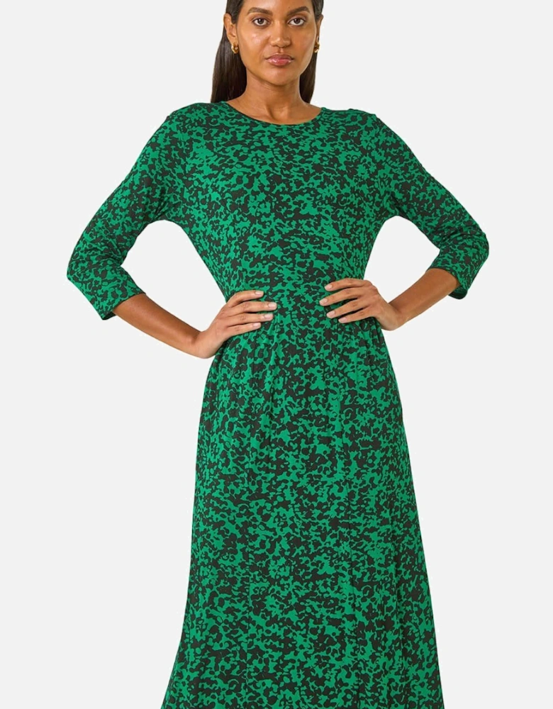 Abstract Pocket Midi Dress