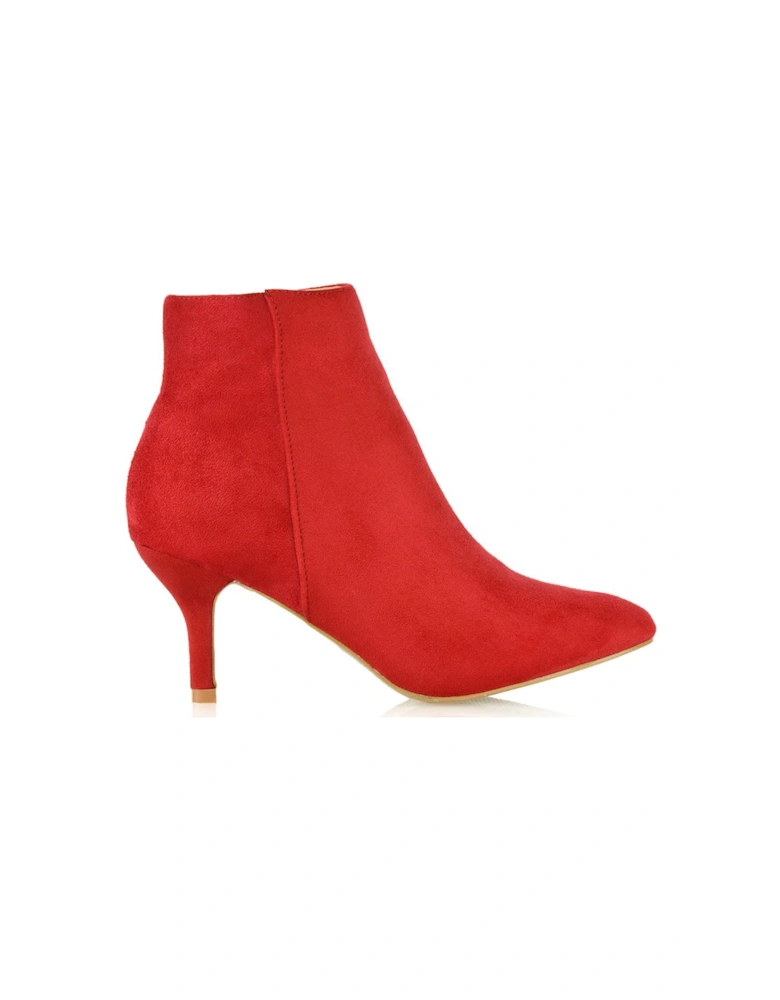 'Anastsia' Low Mid Kitten High Heel Stiletto Zip-Up Ankle Boots