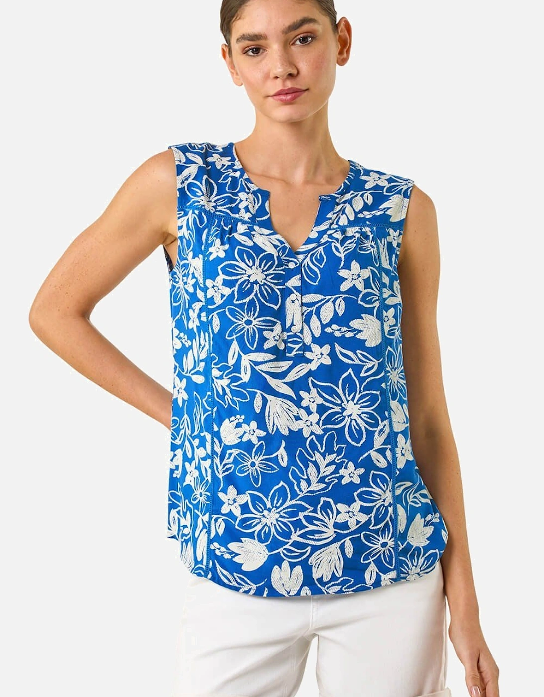 Floral Print V-Neck Vest Top, 2 of 1