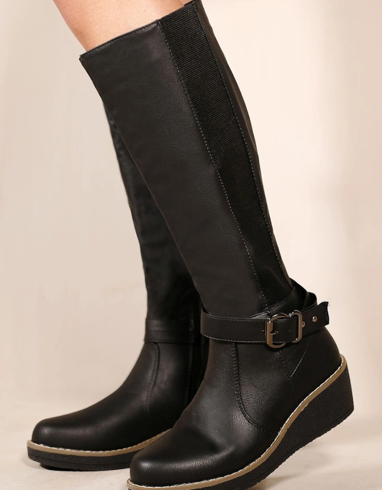 'Ayleen' Wedge Heel Knee High Boots