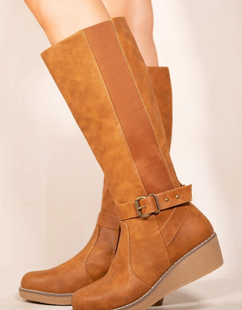 'Ayleen' Wedge Heel Knee High Boots