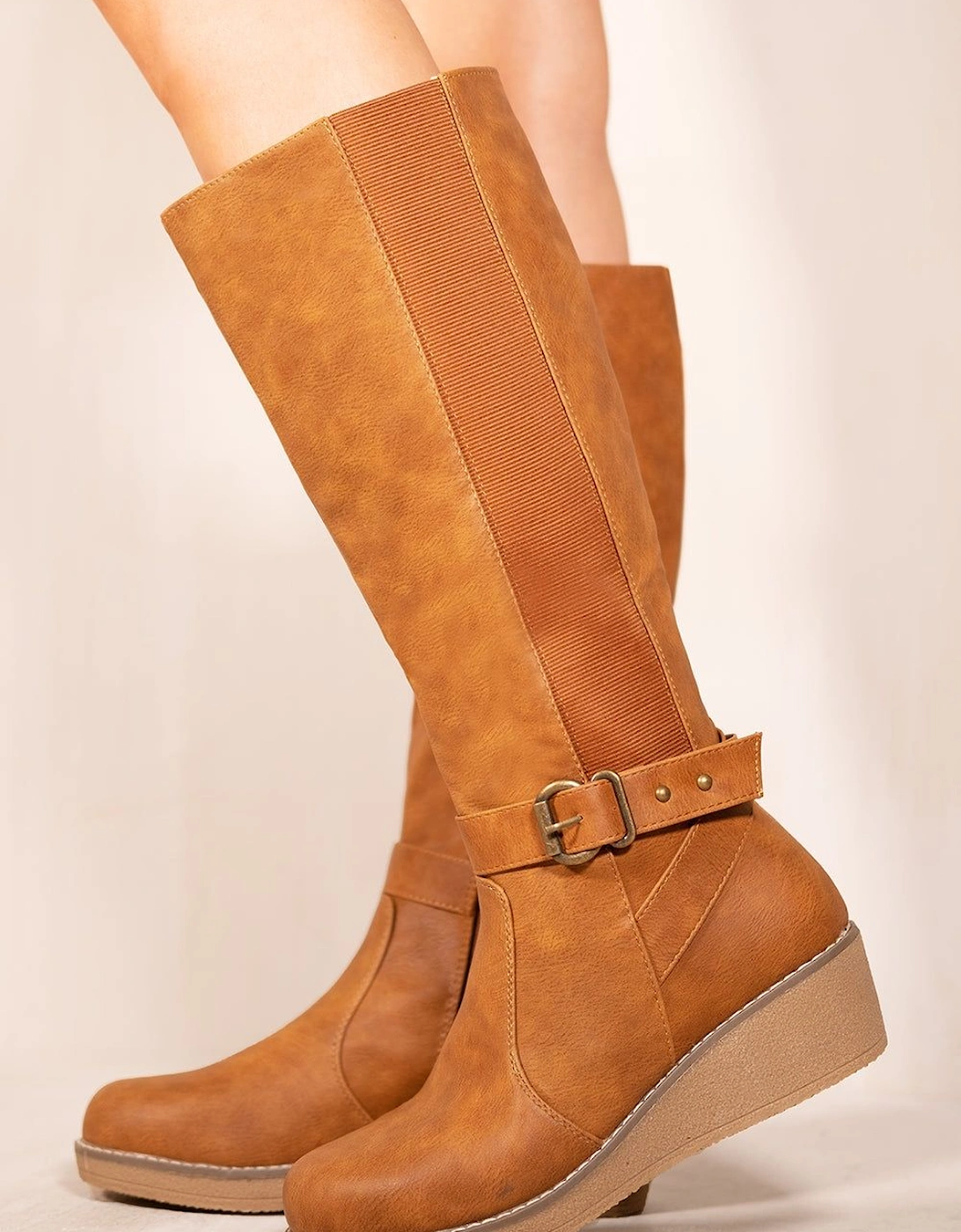 'Ayleen' Wedge Heel Knee High Boots, 2 of 1