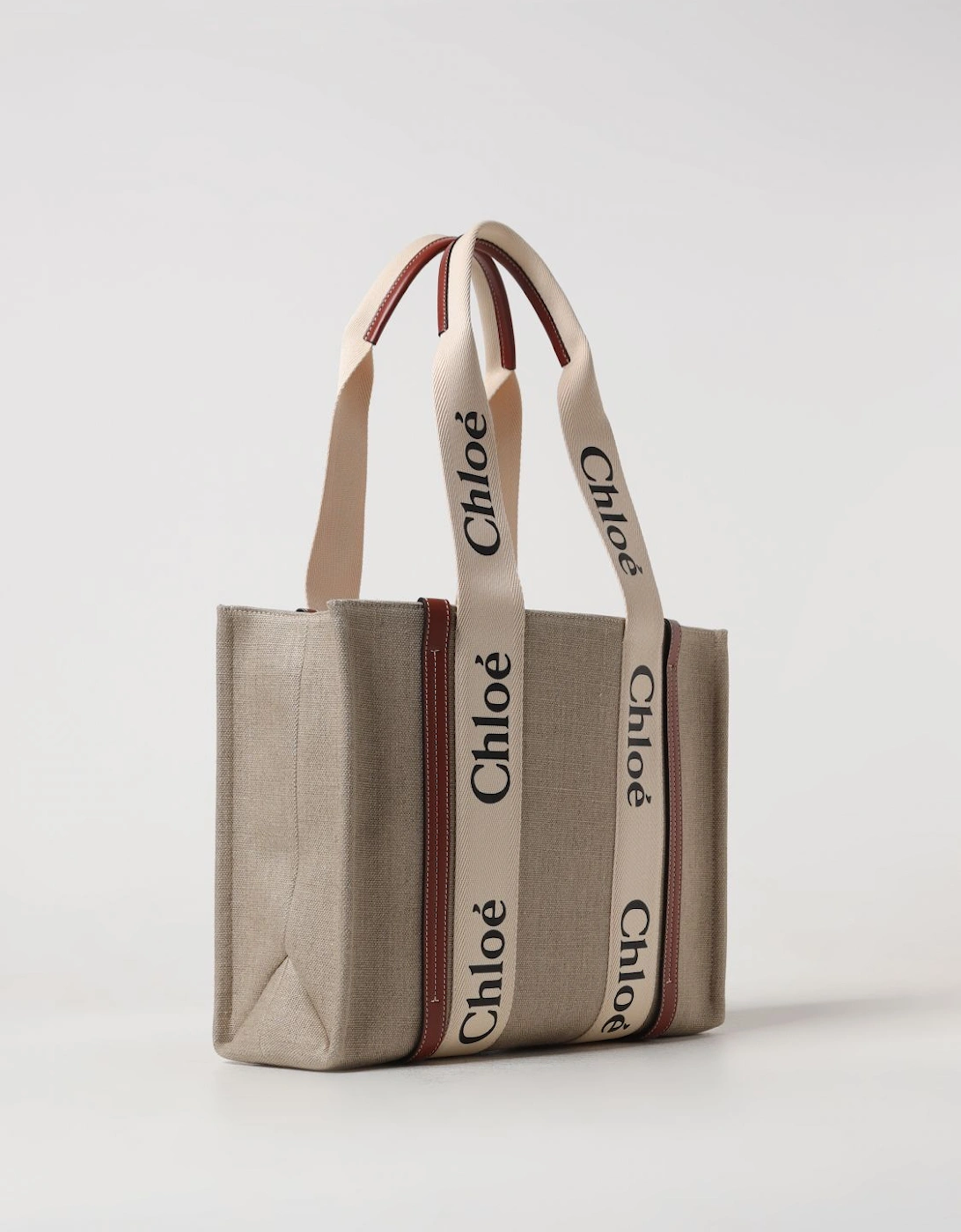 Woody Tote Medium Canvas Leather