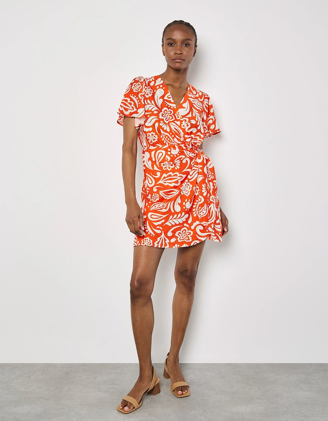 Floral Paisley Wrap Mini Dress, 2 of 1