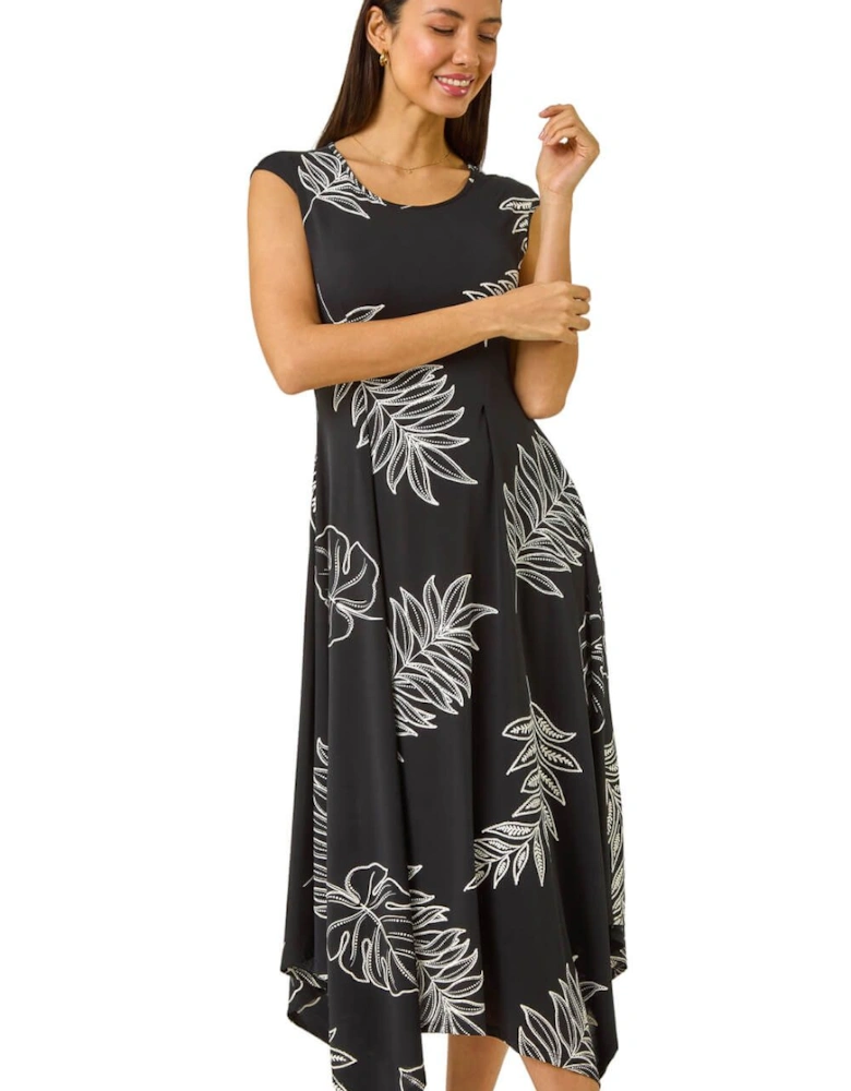 Floral Hanky Hem Maxi Dress