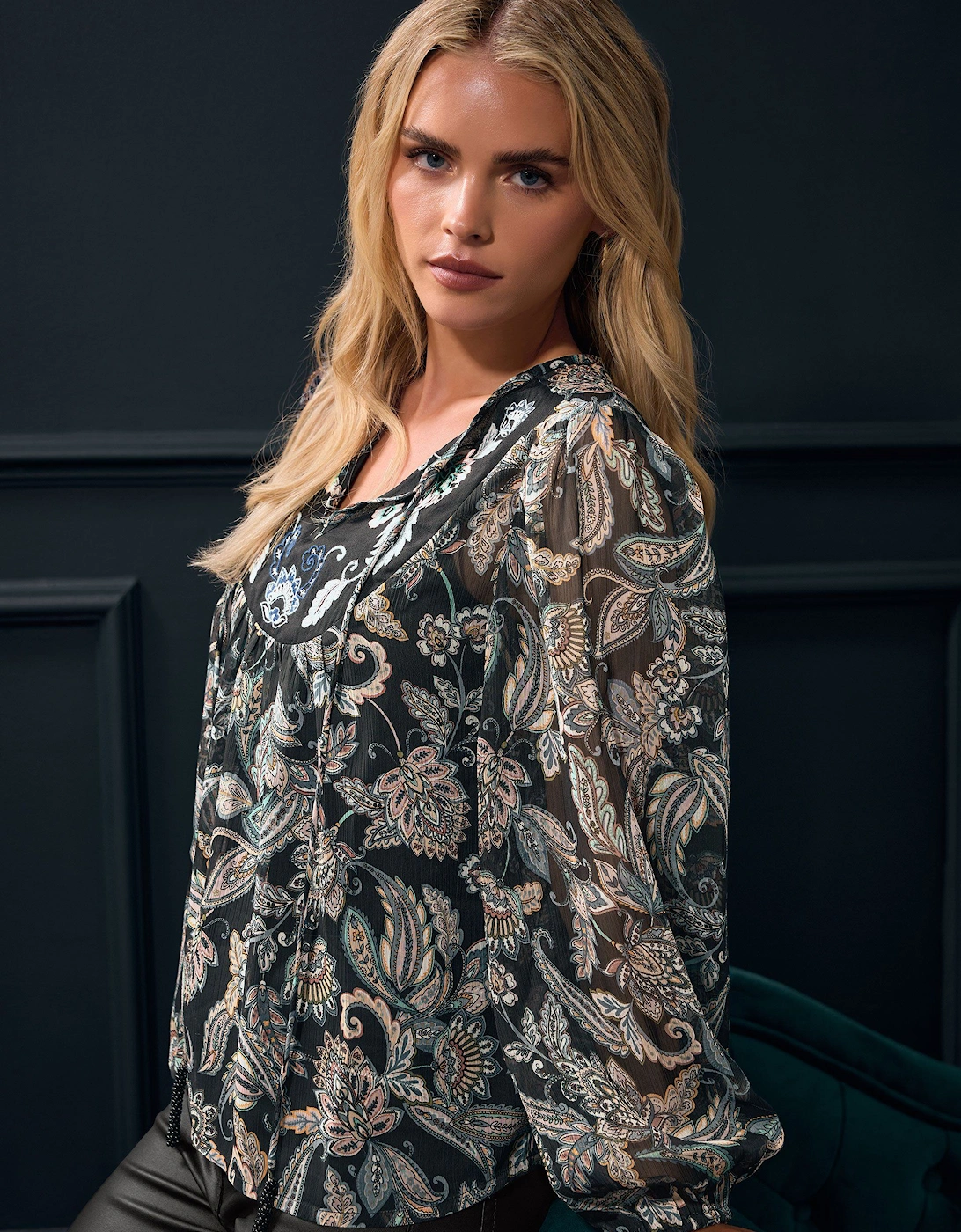 Petite Floral Embroidered Blouse, 2 of 1