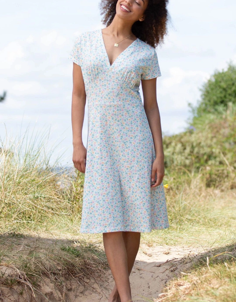 Cheselbourne Organic Cotton Jersey Dress Meadow Ditsy